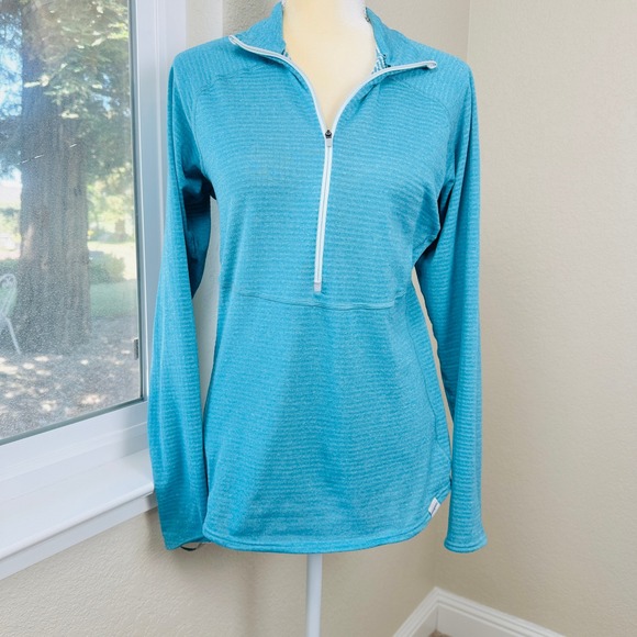 Patagonia Top Women Large Blue Capilene 4 Expedition Weight Baselayer 1/2 Zip - Picture 1 of 11